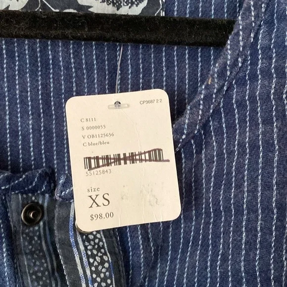 Free People Blue Ridge Indigo Top - Picture 7 of 8